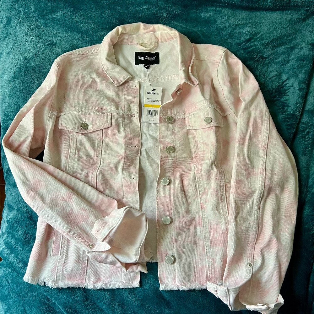 NWT William Rast Farrah Denim Jacet Delicate Pink Tie Dye